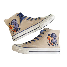 Autumn high top casual personalized trend board Ins custom painted shoes,sublimation printed vulcanized canvas shoes